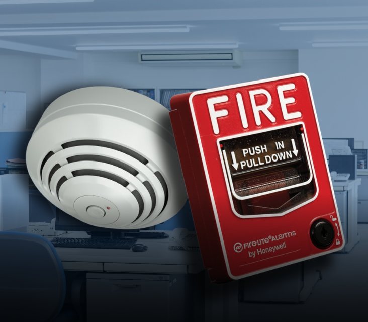 Detector de humo y estación manual de alarma contra incendios